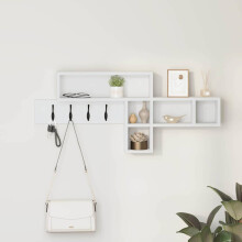 Berkfield Wall-Mounted Coat Rack White 100 x 12 x 43.5 cm Engineered wood