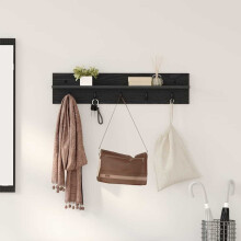 Berkfield Wall-Mounted Coat Rack Wall-mounted Black Oak 80 x 10.5 x 18 cm