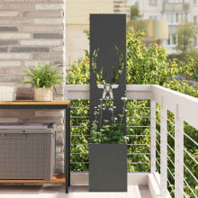 Berkfield Garden Privacy Screen Black 32 x 32 x 150 cm Cold-rolled steel