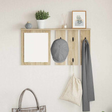 Berkfield Wall-Mounted Coat Rack with Shelf Sonoma oak 85 x 10 x 45 cm