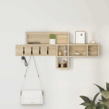 Berkfield Wall-Mounted Coat Rack with Shelf Sonoma Oak 100 x 12 x 43.5 cm