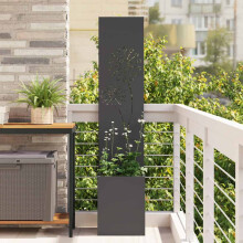 Berkfield Garden Privacy Screen Black 32 x 32 x 150 cm Cold-rolled steel