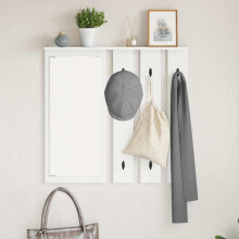 Berkfield Wall-Mounted Coat Rack White 84 x 10 x 80 cm Engineered wood