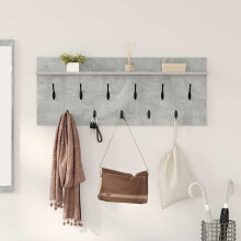 Berkfield Wall-Mounted Coat Rack Concrete Grey 100 x 40 x 12 cm