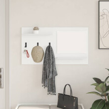 Berkfield Wall-Mounted Coat Rack White 90 x 10 x 50 cm Engineered wood
