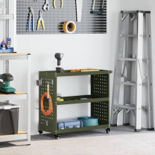 Berkfield Tool Trolley Olive Green 75 x 35 x 73 cm Cold-rolled Steel