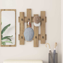 Berkfield Wall-Mounted Coat Rack Wall-mounted Artisan Oak 60 x 3 x 82 cm