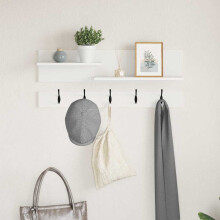 Berkfield Wall-Mounted Coat Rack White 90 x 15 x 36 cm Engineered wood