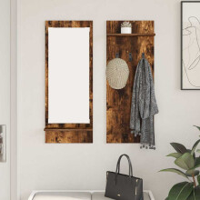 Berkfield Wall-Mounted Coat Rack with Shelf Smoked Oak 70 x 10 x 90 cm