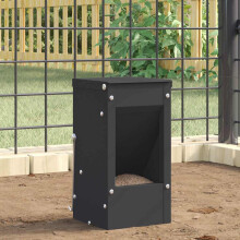 Berkfield Rabbit Feeder Black 12.5 x 12.5 x 25 cm Cold-Rolled Steel