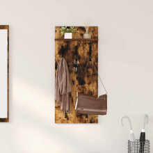 Berkfield Wall-Mounted Coat Rack with Shelf Smoked Oak 40 x 10 x 90 cm