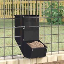 Berkfield Rabbit Feeder Black 12.5 x 26 x 28.5 cm Cold-Rolled Steel