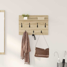 Berkfield Wall-Mounted Coat Rack with Shelf Sonoma Oak 60 x 40 x 12 cm