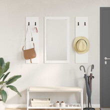 Berkfield Wall-Mounted Coat Rack White 96 x 1.5 x 90 cm Engineered wood