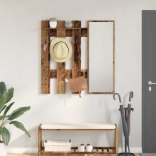 Berkfield Wall-Mounted Coat Rack Wall-mounted Old Wood 100 x 10 x 100 cm