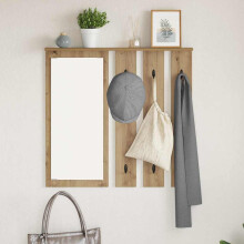 Berkfield Wall-Mounted Coat Rack with Shelf Artisan oak 84 x 10 x 80 cm