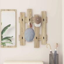 Berkfield Wall-Mounted Coat Rack Wall-mounted Sonoma Oak 60 x 3 x 82 cm