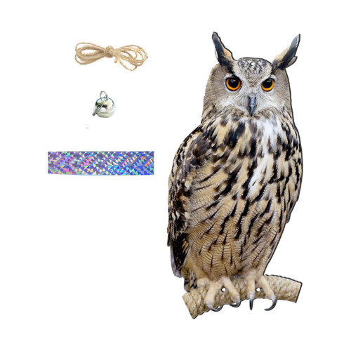 Eulen-Vogelabwehranhänger mit Glöckchen, Außendekoration 2