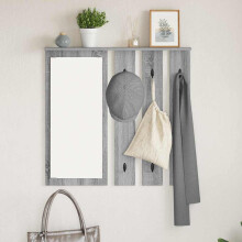 Berkfield Wall-Mounted Coat Rack with Shelf Grey sonoma 84 x 10 x 80 cm