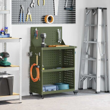Berkfield Tool Trolley Olive Green 65 x 35 x 111 cm Cold-rolled Steel
