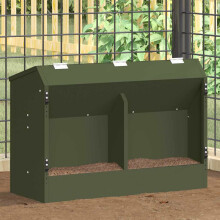 Berkfield Rabbit Feeder Olive Green 64.5 x 25.5 x 45.5 cm