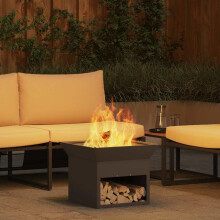 Berkfield Fire Pit Black 50 x 50 x 40 cm Steel