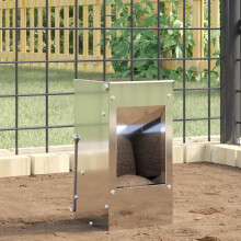 Berkfield Rabbit Feeder Silver 12.5 x 12.5 x 25 cm Galvanised Steel