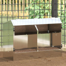 Berkfield Rabbit Feeder Silver 64.5 x 25.5 x 45.5 cm Galvanised Steel
