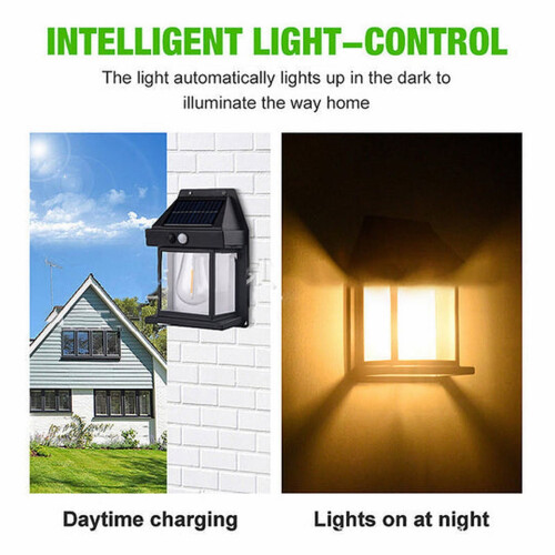 Solar LED-wandlamp met bewegingssensor IP65 2