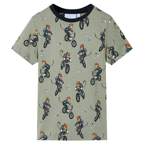 Kids' Pyjamas with Short Sleeves Light Khaki 128 1