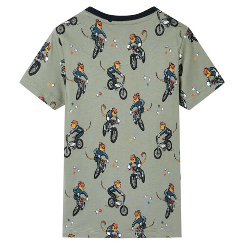 Kids' Pyjamas with Short Sleeves Light Khaki 128 2