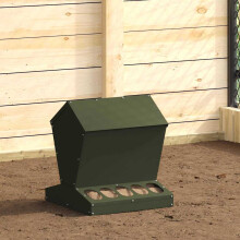 Berkfield Chicken Feeder Olive Green 40 x 40 x 45 cm Cold-Rolled Steel