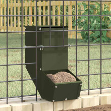 Berkfield Rabbit Feeder Olive Green 12.5 x 26 x 28.5 cm Cold-Rolled Steel