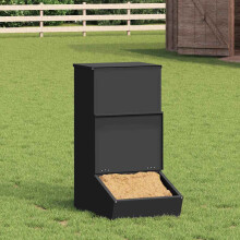 Berkfield Pig Feeder Black 55 x 38 x 76 cm Cold-Rolled Steel