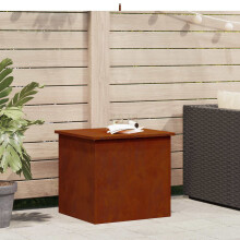 Berkfield Outdoor Storage Box Rusty 55 x 50.5 x 50 cm Steel