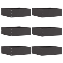 Berkfield Lawn Edging 6 pcs Black 40 x 40 x 13 cm Steel