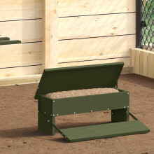 Berkfield Chicken Treadle Feeder Olive Green 48.5 x 39.5 x 19 cm