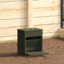 Berkfield Chicken Treadle Feeder Olive Green 33 x 42 x 40 cm