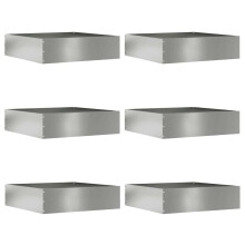 Berkfield Lawn Edging 6 pcs Silver 50 x 50 x 13 cm Galvanised Steel