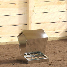 Berkfield Chicken Feeder Silver 30 x 30 x 39 cm Galvanised Steel