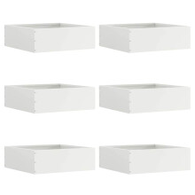Berkfield Lawn Edging 6 pcs White 40 x 40 x 13 cm Steel