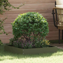 Berkfield Lawn Edging 6 pcs Olive Green 60 x 60 x 13 cm Steel