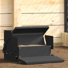 Berkfield Chicken Treadle Feeder Black 50 x 40 x 29 cm Cold-Rolled Steel