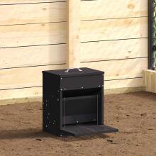 Berkfield Chicken Treadle Feeder Black 33 x 42 x 40 cm Cold-Rolled Steel