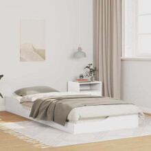 Berkfield Bed Frame White 90 x 220 cm Solid Pine Wood