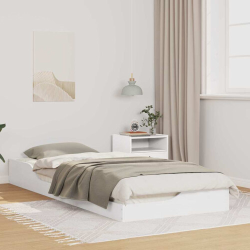 Berkfield Bed Frame White 90 x 220 cm Solid Pine Wood