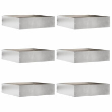 Berkfield Lawn Edging 6 pcs Silver 50 x 50 x 13 cm Stainless Steel