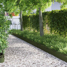 Berkfield Lawn Edgings 10 pcs Olive Green 103 x 0.05 x 22 cm Steel