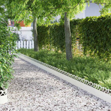 Berkfield Lawn Edgings 10 pcs White 103 x 0.05 x 22 cm Steel