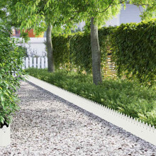 Berkfield Lawn Edgings 30 pcs White 103 x 0.05 x 22 cm Steel
